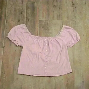 American Eagle Cropped Purple Blouse
